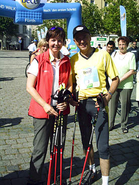 Nordic Walking - Becel Deutschland Walk in Fürth - Martina Kölbl und Christian Neureuther